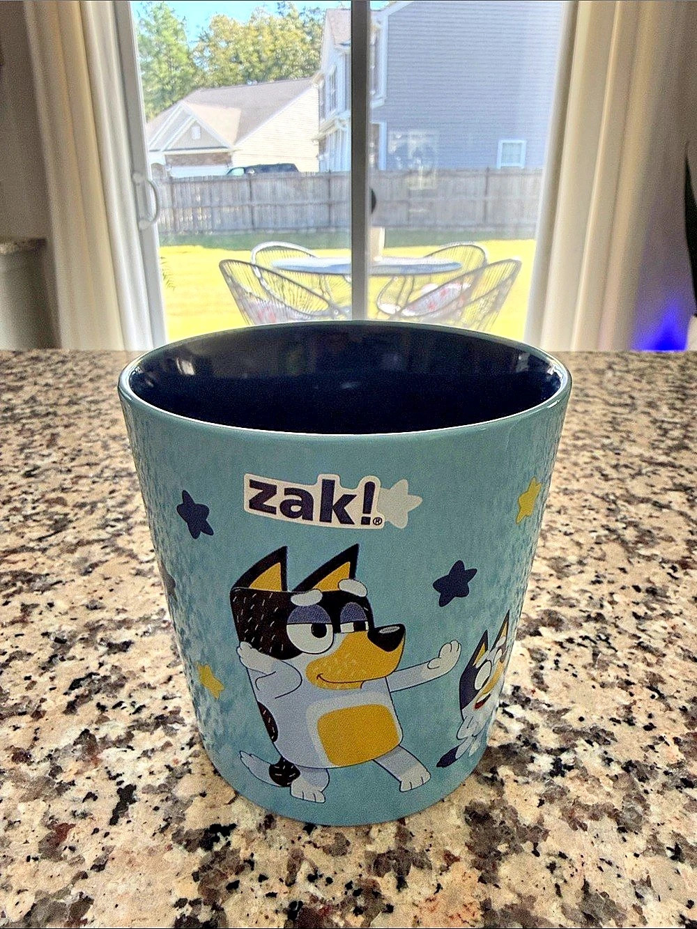 Zak! Bluey! Character Mug Blue & Black Like New
